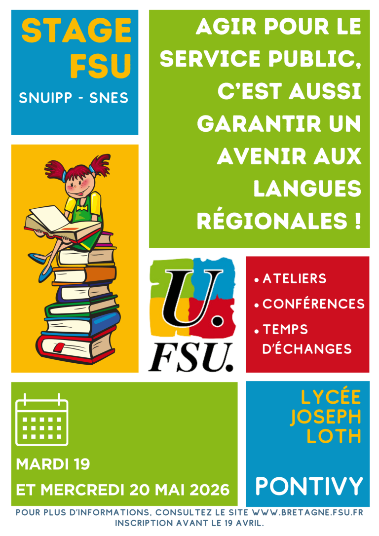Stage sur les langues régionales à Pontivy les 19 et 20 mai 2026.