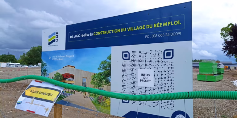Lancement du chantier d’un supermarché à Bordeaux, ouverture prévue au printemps 2027.