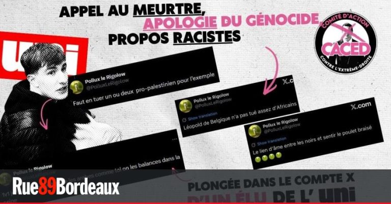 Enquête ouverte par le parquet sur un élu étudiant UNI à Bordeaux Montaigne pour tweets racistes.