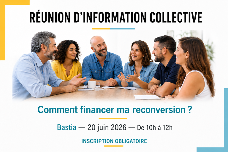 Réunion d&rsquo;information collective à Bastia le 17 juin 2026 pour les demandeurs d’emploi.