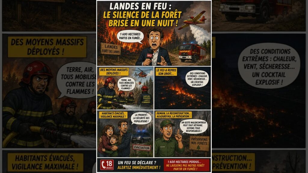 🔥 1 600 hectares partis en fumée dans les Landes.
