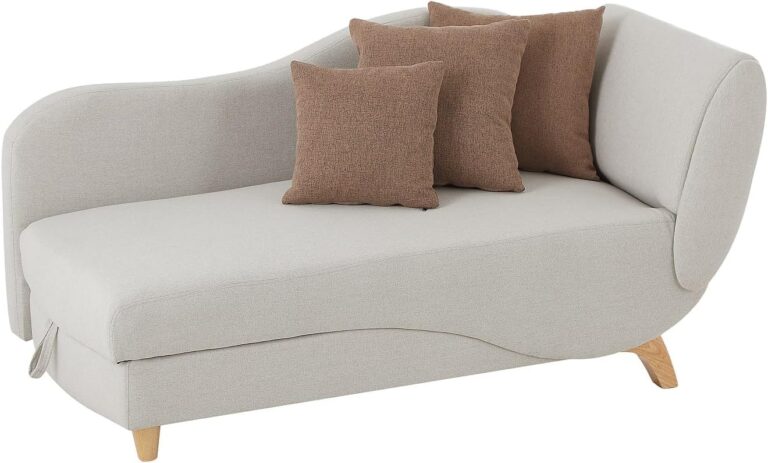 Vente-unique référence le canapé convertible Penelope beige avec coffre de rangement