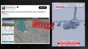 Des affirmations sur des avions-cargos chinois en Iran sont fausses, les images sont trompeuses.