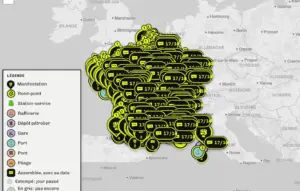 Bloquons tout et les gilets jaunes derrière une carte participative du 17 octobre