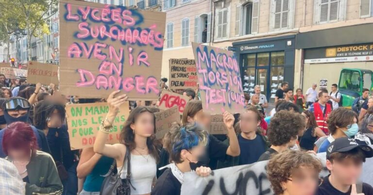 Marseille : plusieurs milliers de personnes manifestent aux côtés des lycéens de la région