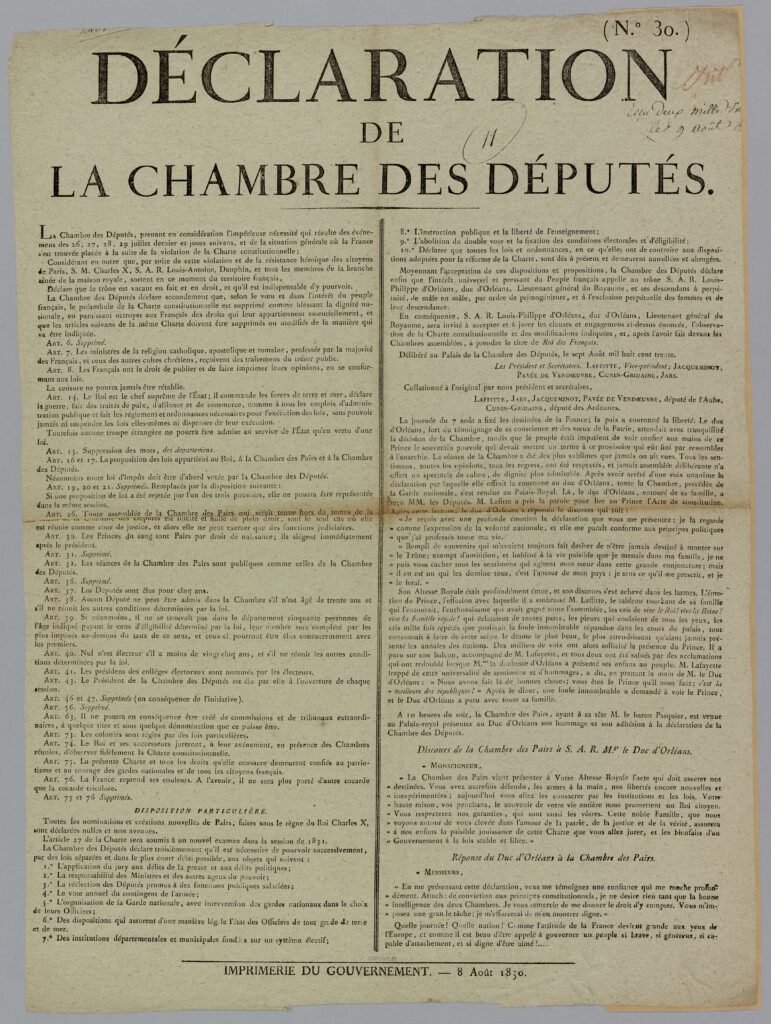 (N° 30) DECLARATION DE LA CHAMBRE DES DEPUTES. AFF3516.jpg