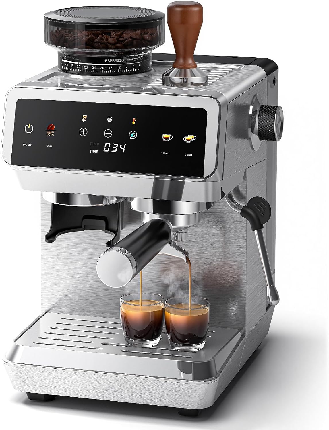 Machine à café à grain AMZCHEF : broyeur intégré et 44 réglages à 249,99 €