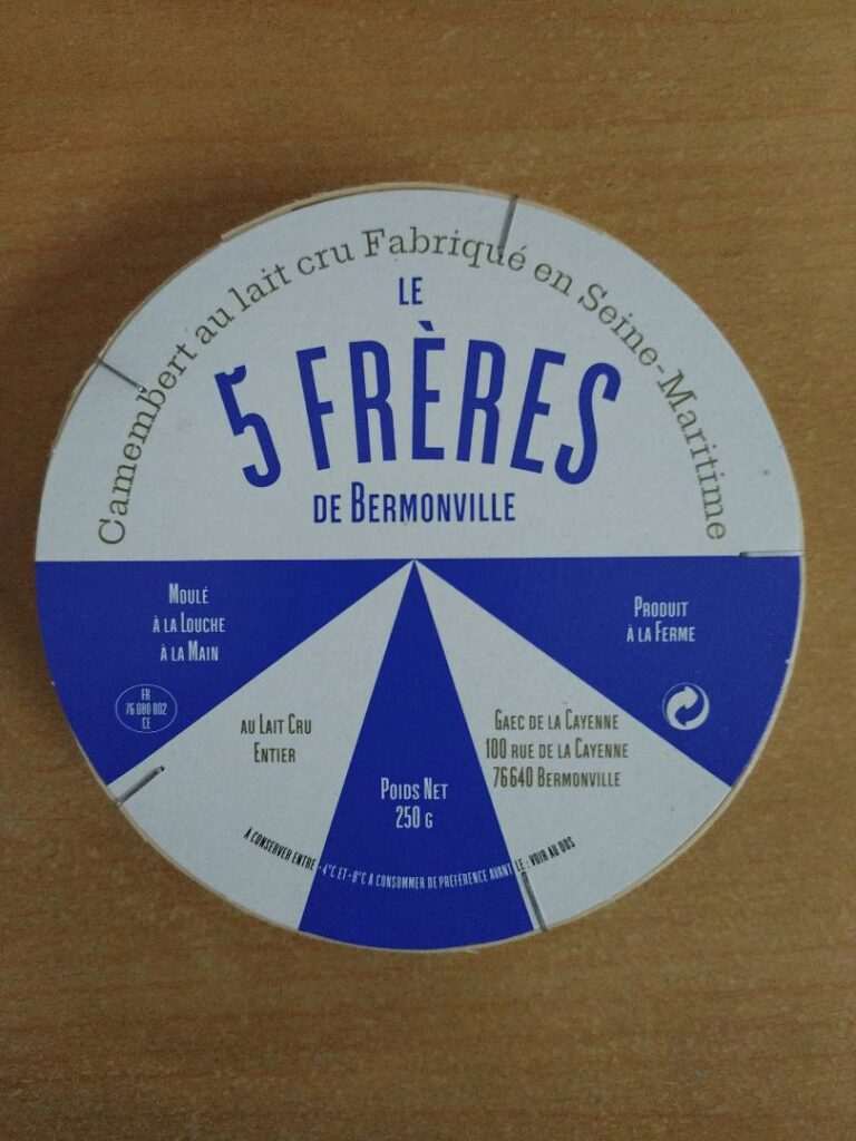 Rappel produit : camembert fermier au lait cru de la ferme des 5 frères
