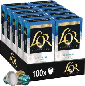 L&rsquo;OR Santorini : 100 capsules d&rsquo;espresso au goût équilibré à 36,90 €