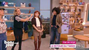 Sur TF1, Xénia Buet décline le tweed en looks accessibles pour toute la famille