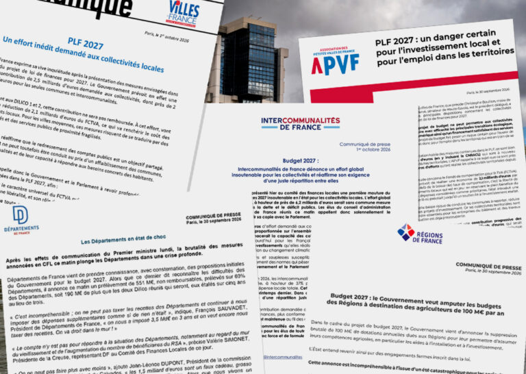 Budget 2027 : les associations d’élus alertent sur le risque de projets locaux reportés