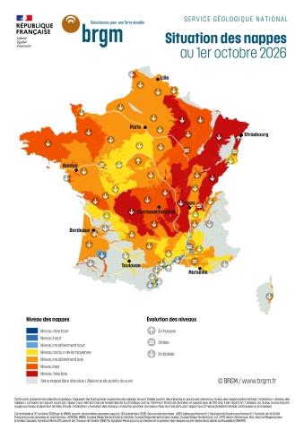 Nappes souterraines : 66 % des points de mesure sont sous les normales fin septembre 2026
