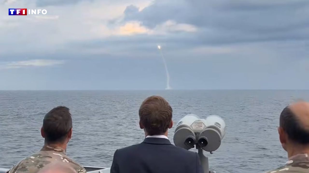 Macron assiste à un tir d’essai de missile au large du Finistère, sur fond de tensions avec Moscou