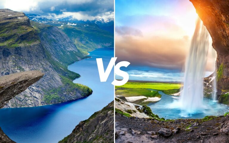 Fjords norvégiens ou terres volcaniques islandaises : deux voyages au budget élevé